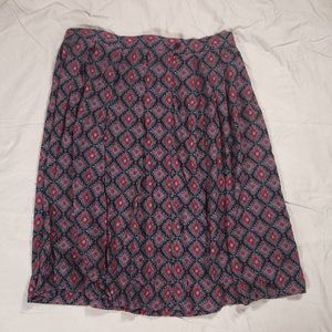 Koret Geometric Diamonds Skirt Womens Sz 20 Pleats Button Side Pocket USA